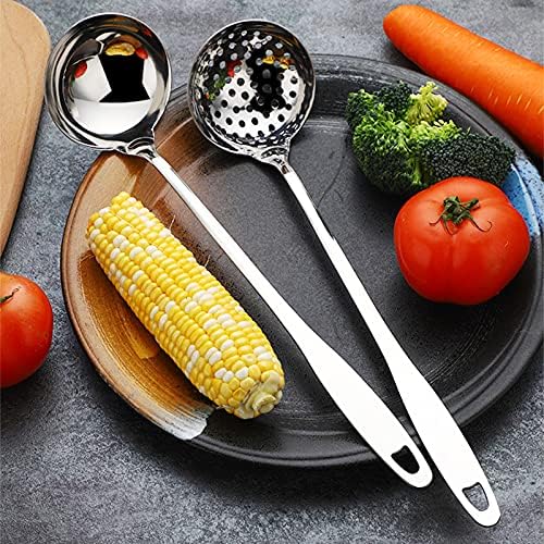 Soup Spoon Stainless Steel Heavy Duty Big Soup Ladle Colander Serving Spoon
