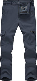 TBMPOY Men's Snow Ski Fleece Lined Hiking Pants Waterproof Winter Snowboard Warm Outdoor Insulated Pants Windproof