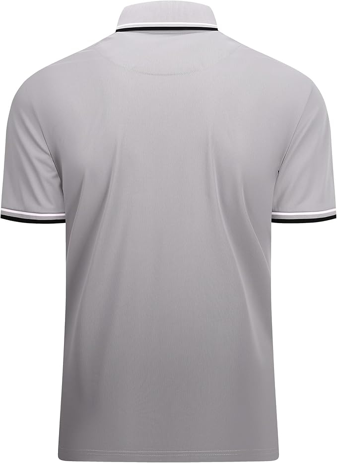 Men's Jacquard Golf Polo Shirt Moisture Wicking Dry Fit Active Tee