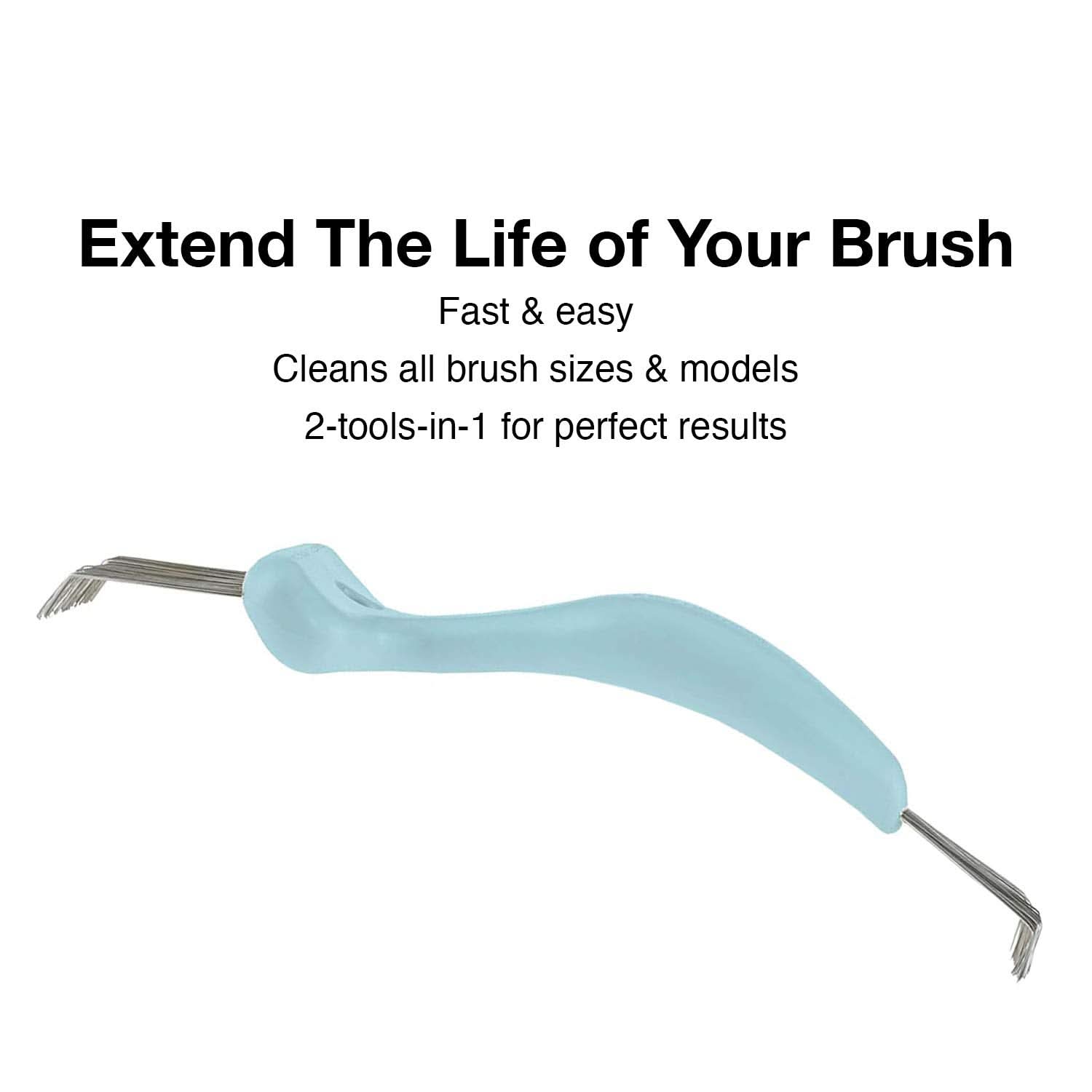 Light Blue Hair Brush Cleaner Tool for All Brush Sizes and Models