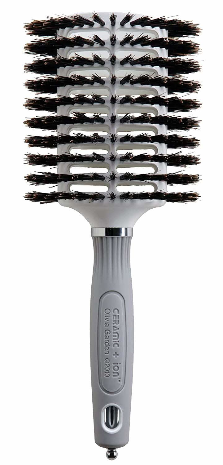 Olivia Garden Ceramic and Ion Turbo Vent 4.5-inch round hair brush with boar bristles