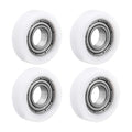 MroMax Roller Idler Bearing Pulley-8 x 22 x 7mm Sliding Conveyor Nylon Wheel with 688ZZ Bearing for Furniture, Hardware Accessories and Mobile Door White 4Pcs