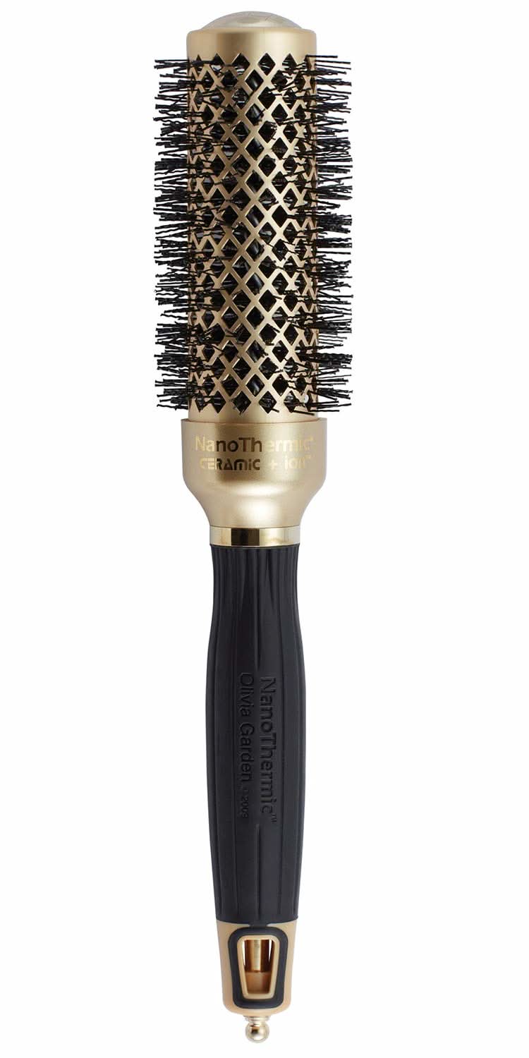 1 1/4" NanoThermic Ceramic + Ion Hair Brush in Gold and Black