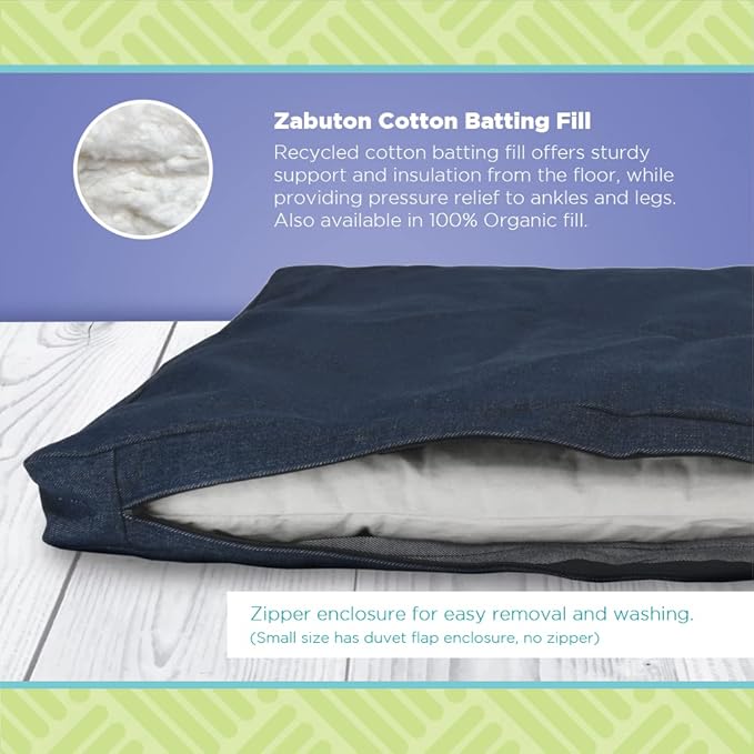 Bean Products Meditation Cushion - Zabuton Meditation Pillows for Sitting on Floor, Yoga Cushion, Cotton Yoga Pillow, Zen Kneeling Prayer Pad- Made in USA - Premium 32x26x3, Earth
