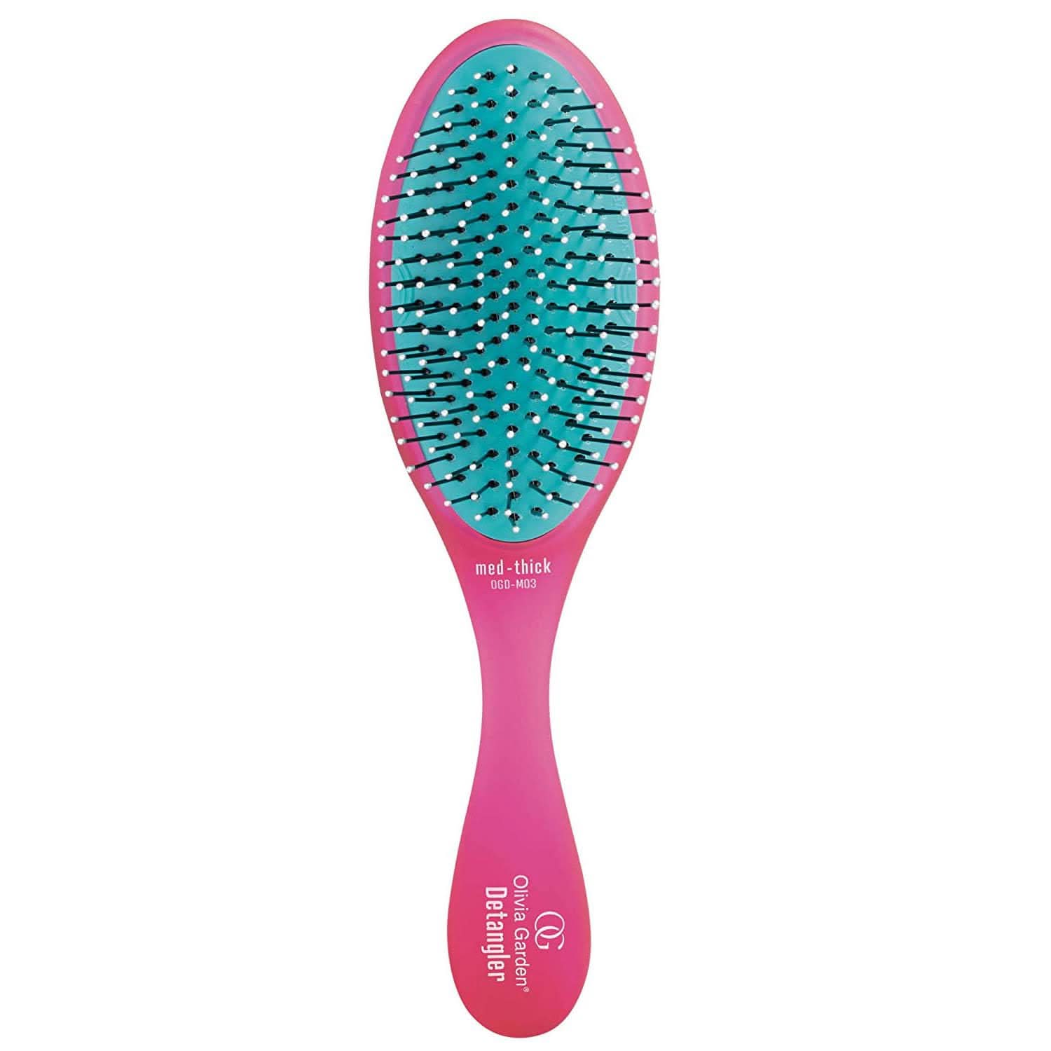 Pink Olivia Garden OG Detangler Brush OGD-M03 with boar and nylon bristles