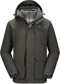 CAMEL CROWN Men's Ski Jacket 3 in 1 Waterproof Winter Jacket Snow Jacket Windproof Hooded with Inner Warm Fleece Coat
