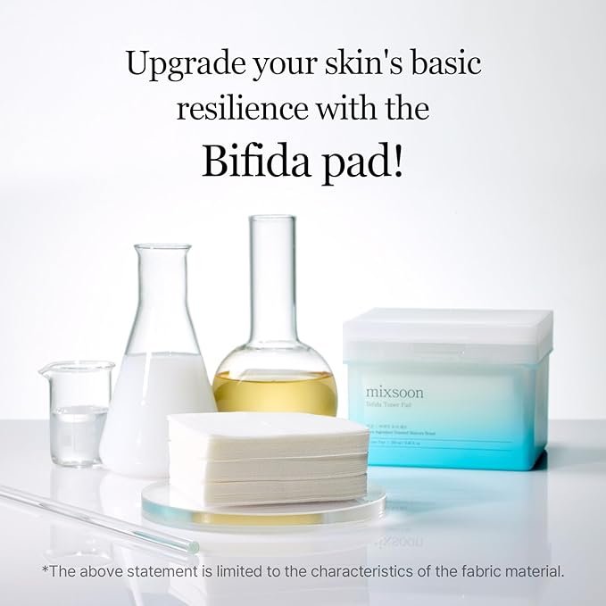 mixsoon Bifida Toner Pad,Moisture Barrier, Bifida Ferment Lysate, Rayon Sponge Pad (250ml/8.45fl.oz/120 Sheets)