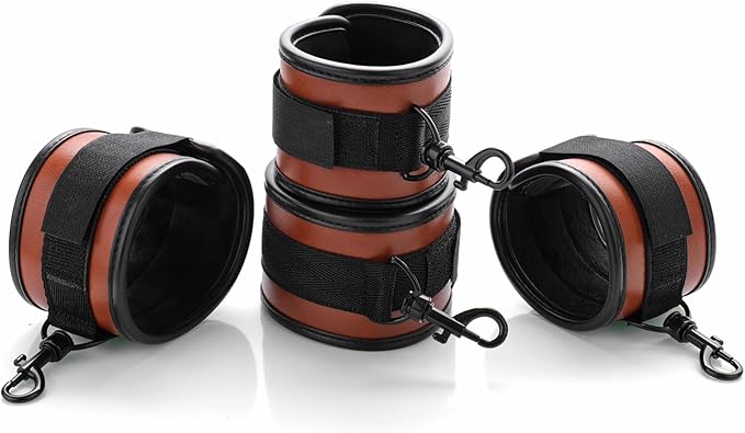 6-Piece Black PU Adjustable Sports Training and Yoga Fitness Set