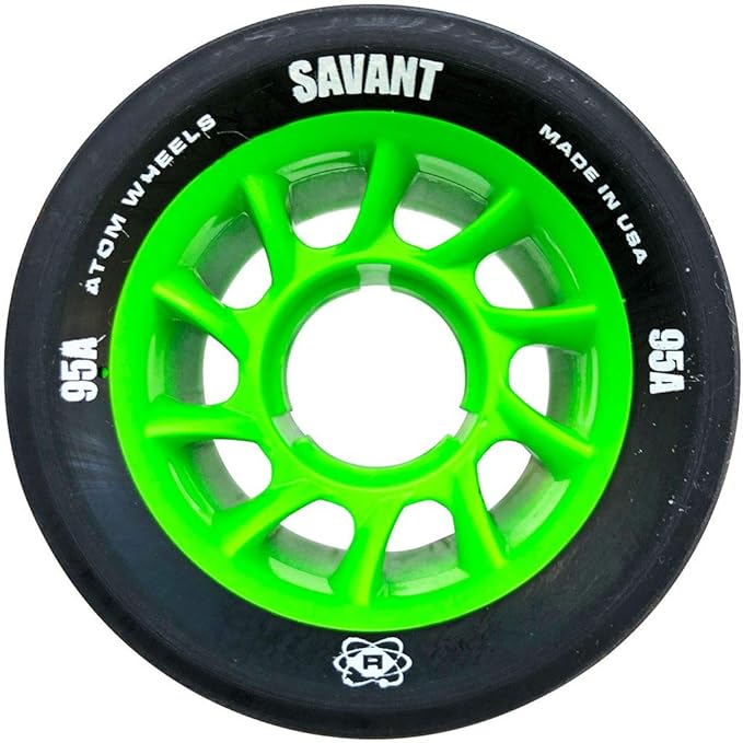 Atom Quad Wheels - Savant (62mmx40mm, Black (95A), 8pk)