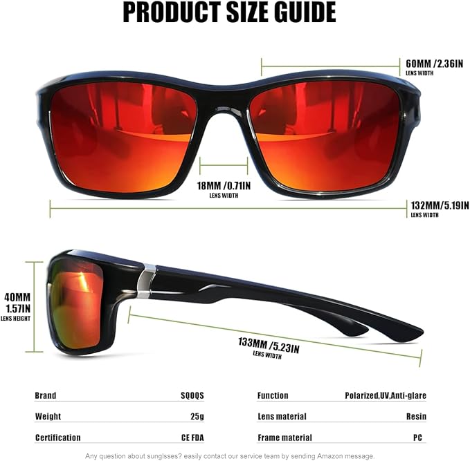 Polarized Sunglasses for Men Women Sports Goggles Lightweight Frame Cycling Running Fishing Driving UV400 Protection