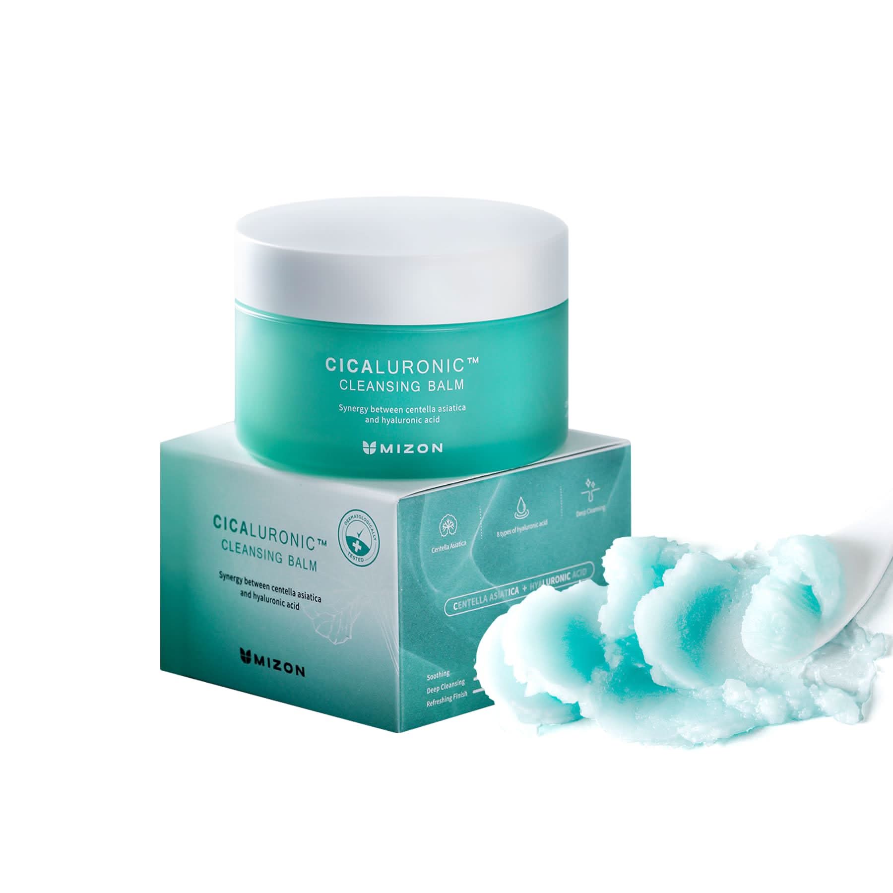 MIZON Cicaluronic Cleansing Balm jar for soothing and hydrating makeup removal