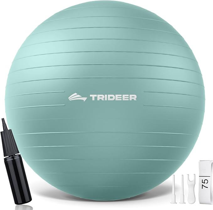 Trideer Yoga Ball – Anti-Burst Exercise Ball for Pregnancy, Office, Birthing, Stretching & Core Workout – Home Gym & Therapy