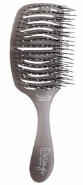 Grey Olivia Garden iDetangle hair brush with ergonomic handle for medium hair
