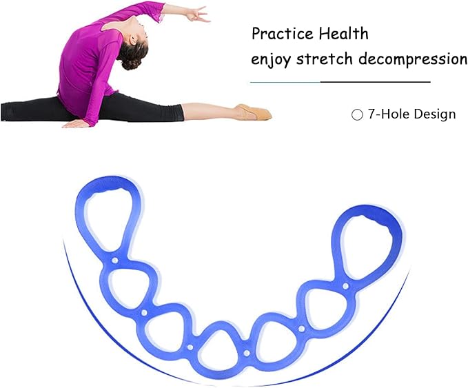 7 Ring Stretch Resistance Exercise Band, BetterJonny Workout Bands Yoga Stretching，Foot, Leg and Arm Exerciser for Home or Fitness Center Workout Walking Exercise