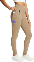 baleaf Women's Fleece Lined Leggings Waterproof Winter Hiking Pants Thermal Running Tights Zipper Pockets High Waisted