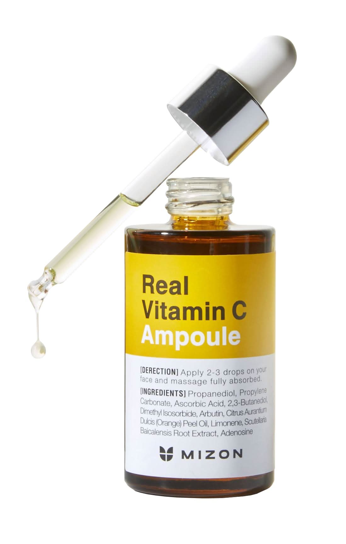 MIZON Real Vitamin C Ampoule 1.01 fl oz bottle with waterless 19% Vitamin C formula
