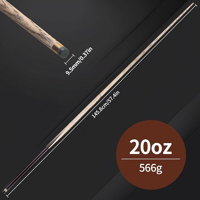 Kmise Pool Cue Set of 3, 57-inch Cue Sticks with 9.5mm Pro Tips, Splicing Process, Handmade from Premium Wood, Pool Sticks for Adults, for Men and Women, Bar Home Taple Sports