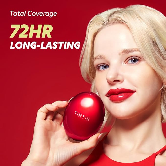 [*Mini Size*] TIRTIR Mask Fit Red Cushion Foundation | Full coverage, Weightless, Skin fit, Satin Glow Finish, Korean Makeup, beauty, Tattoo cover up, Buildable (#25N Mocha, 0.15 Fl Oz)