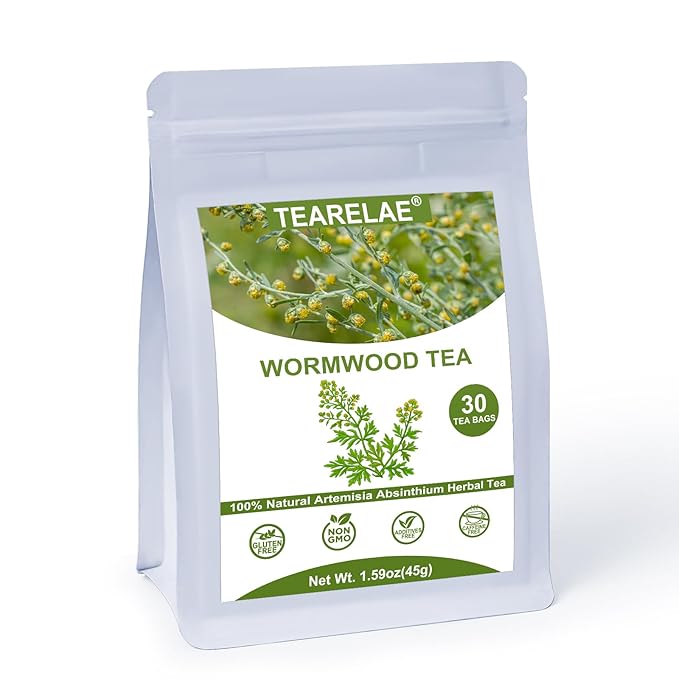 TEARELAE - Wormwood Tea Bags, 30 Count - Premium Natural Wormwood Herb - Non-GMO - Caffeine-free - Support Healthy Digestion