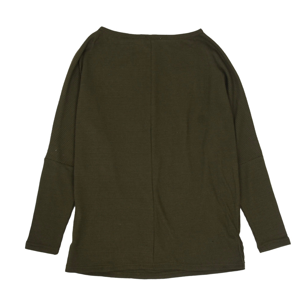 Waffle Knit Off Shoulder Oversized Sweater