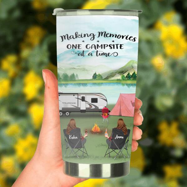 Personalized Camping Tumbler - Gift For Same Sex Couple - 2 Women - Making Memories One Campsite At A Time