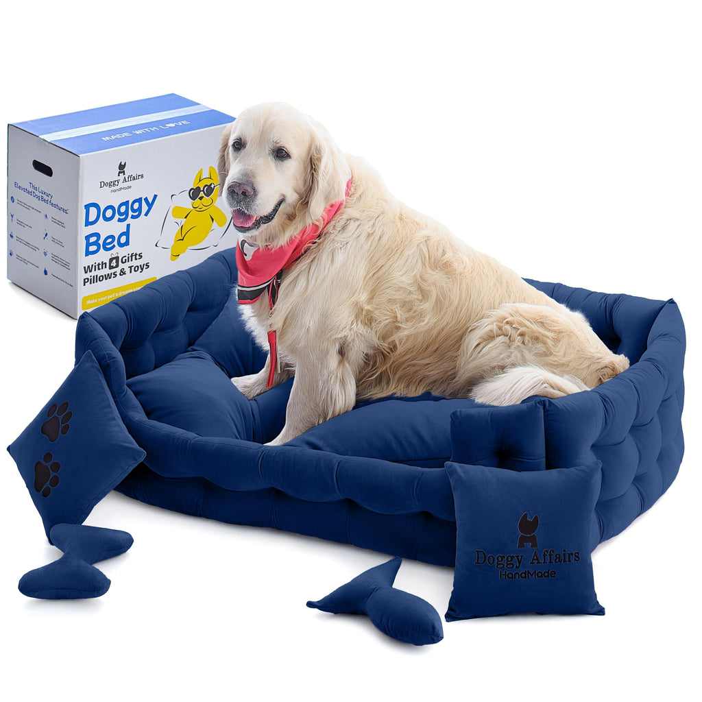 Doggy Affairs HandMade Luxury Dog Beds Jumbo Sized Dog with Removable Washable Cover - Premium Big Dog Bed Sofa Style - Fancy Dog Couch Bed - Non Slip Pet Sofa Bed for Dogs