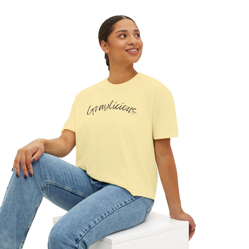 Women's Boxy Cotton Oversized Crewneck Short Sleeve Tee