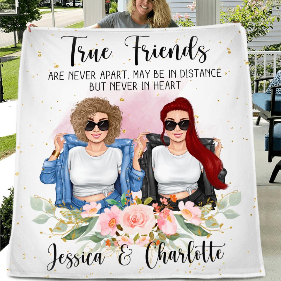 Personalized Bestie Fleece Throw Blanket/Quilt - Gift For Best Friends - Besties Forever