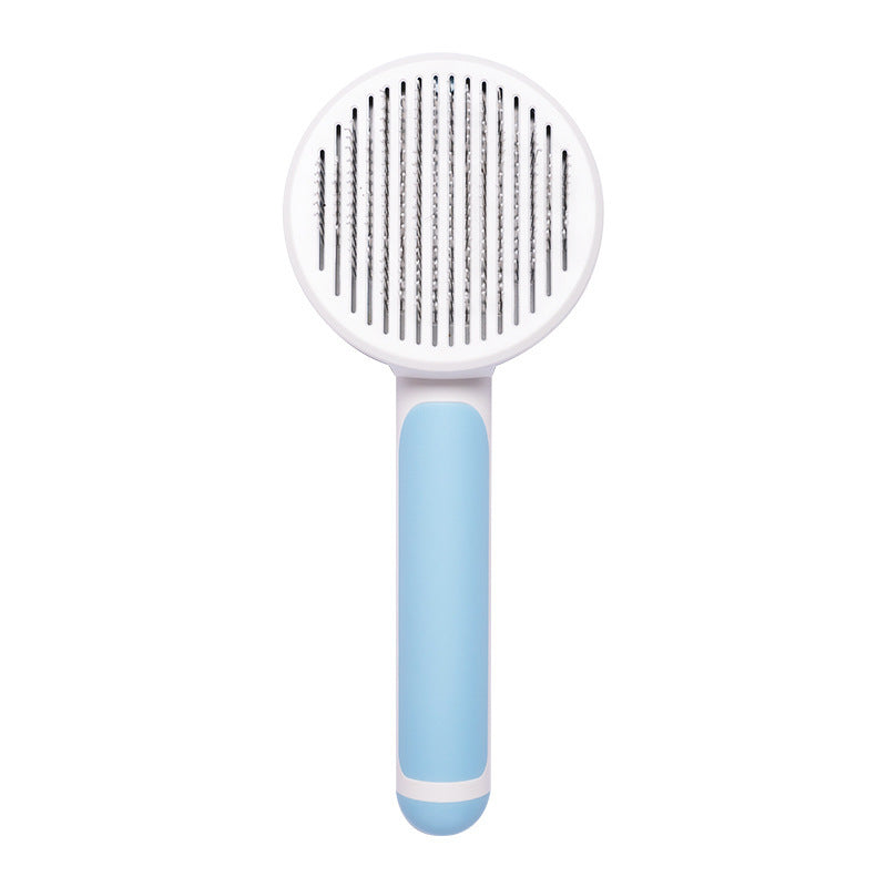 Modern Minimalist Self-Cleaning Pet Grooming Brush - 8-Inch Comb
