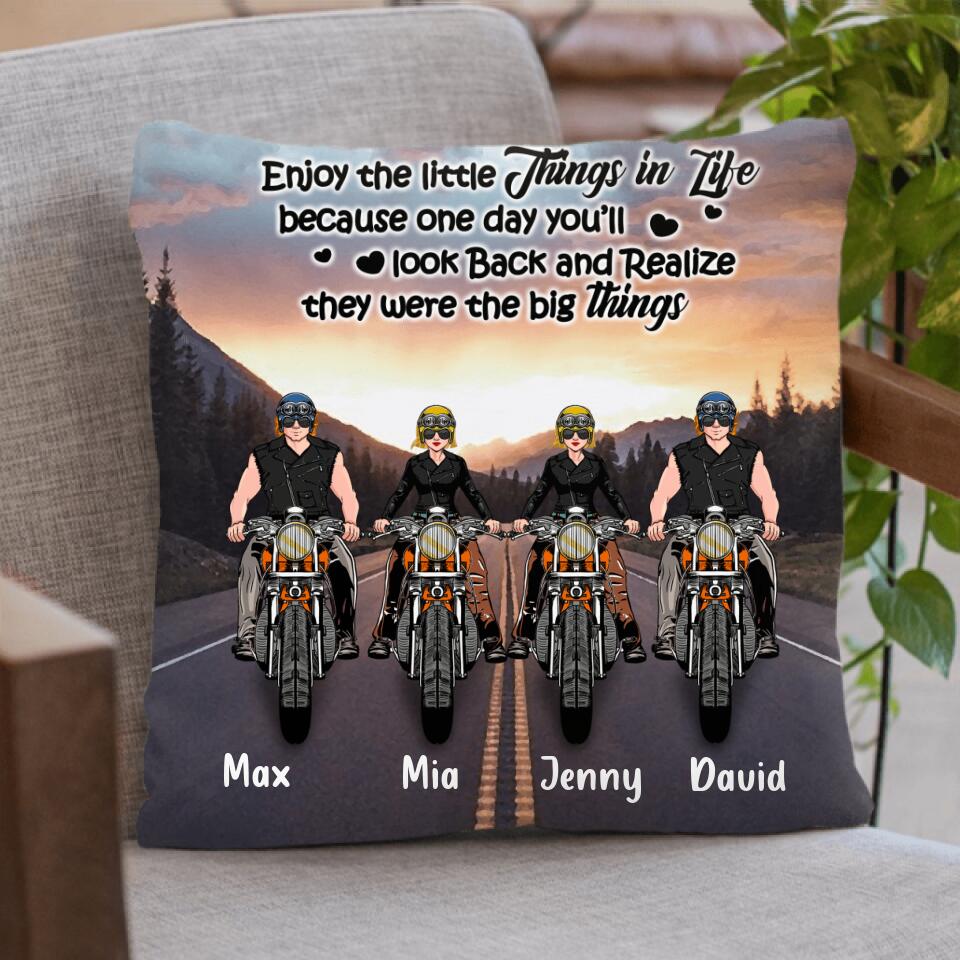 Personalized Couple Motorcycle Pillow Cover - Gift Idea For Couple/Friends - Couple Who Ride Together Stay Together