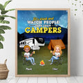 Personalized Camping Friends Poster - Up to 7 People - Gift For Camping Lovers/Friends - Let's Drink And Watch People Park Their Campers