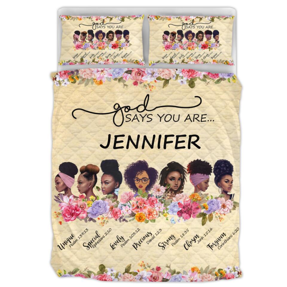 Personalized Quilt Bed Sets - Black Girls -  IWJMRF