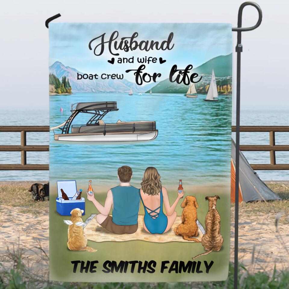 Personalized Camping Beach Couple Flag - Gift For Couple/Friends - Husband And Wife Boat Crew For Life - A2T59U
