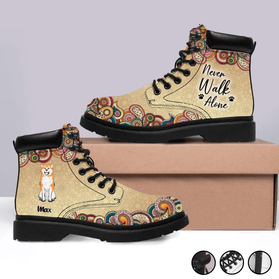 Personalized Dog Season Short Boots - Up to 5 Dogs - Gift Idea For Dog Lovers - Never Walk Alone