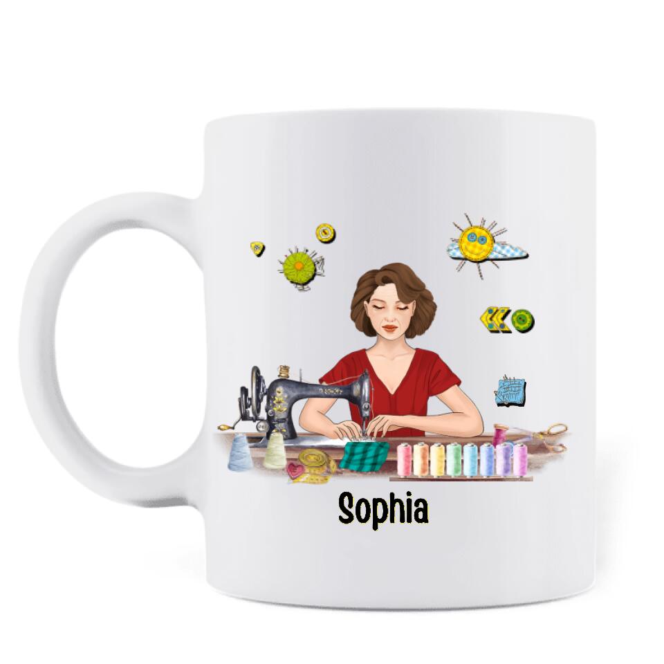 Personalized Hoarder Sewing Mug - Gift Idea For Sewing Lovers - I Rescue Fabric Trapped In The Quilt Shop, I'm Not A Hoarder, I'm A Hero