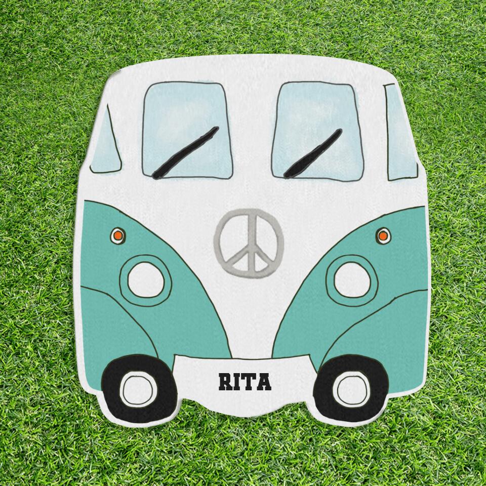 Custom Personalized Bus Camping Area Doormat - Gift Idea For Camping Lover