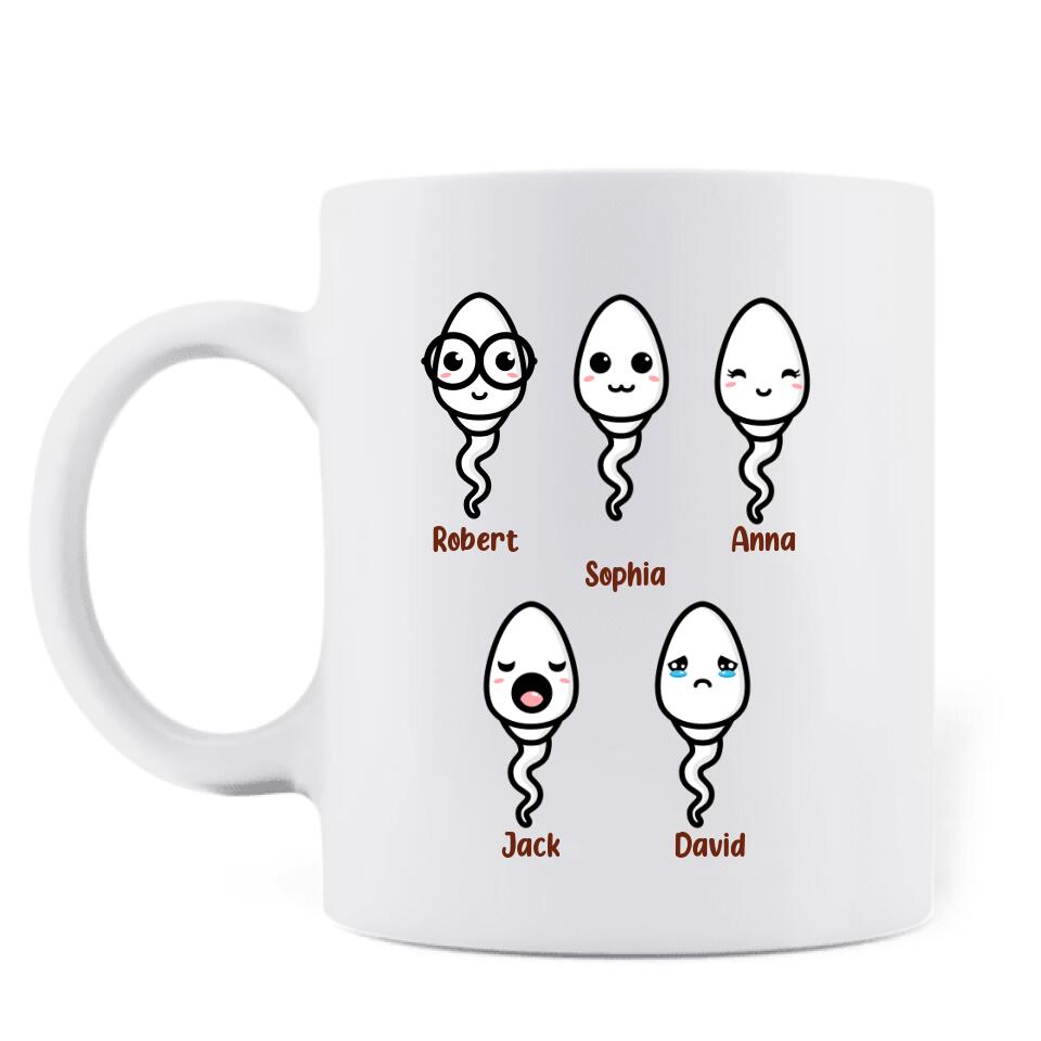 Personalized Chillin' in Your Balls Coffee Mug - Father's Day Gift - Happy Father's Day From Your Swimming Champion