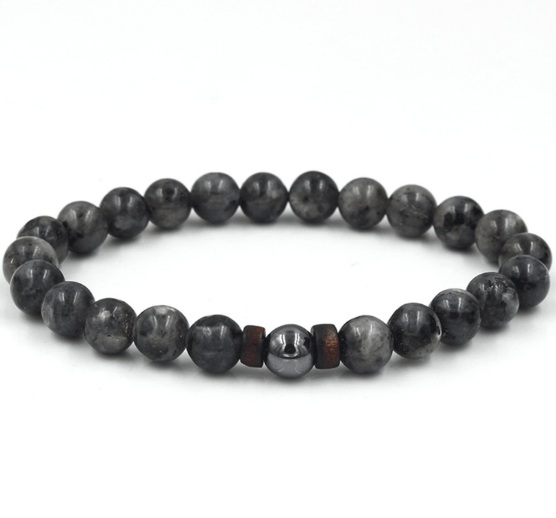 Volcanic Lava Stone Stretch Bracelet, Unisex Bohemian Beaded Jewelry