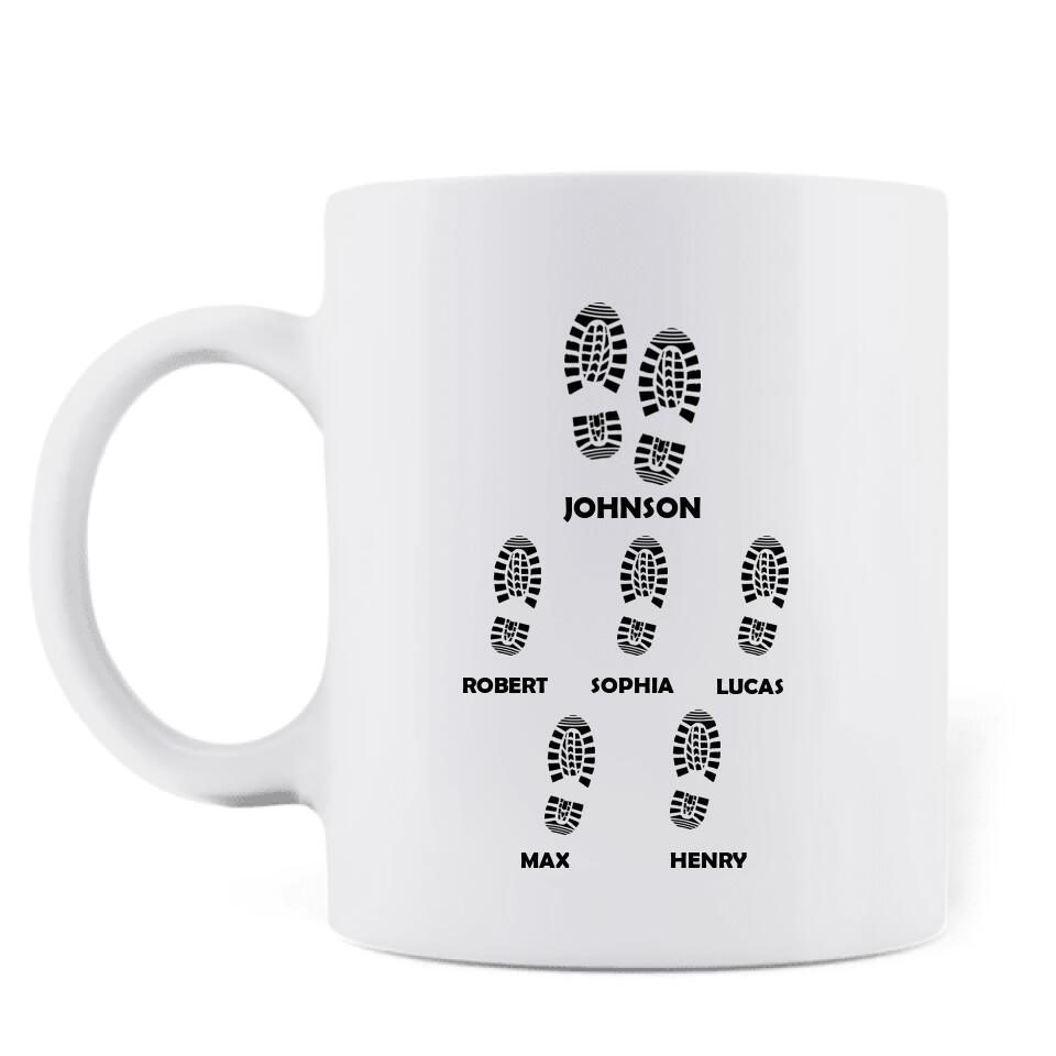 Personalized Step Dad Thank You Coffee Mug - Gift Idea For Step Dad - Up to 5 Kids - Thank You For Being The Dad