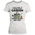 Personalized Cat Garden T-shirt - I Just Want To Work In My Garden And Hang Out With My Cats - Gift For Cat Lover - GDGJT0