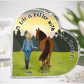 Personalized Horse Heart-Shaped Acrylic Plaque - Up to 4 Horses - Gift Idea For Horse Lovers - Life Is Better With A Horse