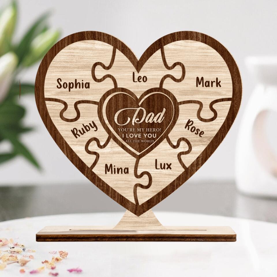 Personalized Dad You're My Hero Wooden Plaque - Gift for Dad, Grandpa, Step Dad - Father's Day Gift - Love You Forever