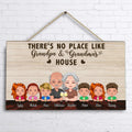 Personalized Grandpa & Grandma House Door Sign - Up to 6 Grandkids - Gift Idea For Grandparents - There's No Place Like Grandpa & Grandma's House