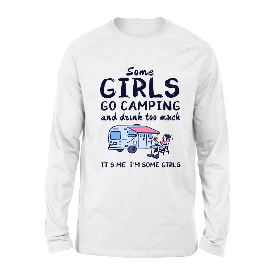 Women's Camping Graphic T-Shirt Some Girls Go Camping Drink Too Much - Image 5