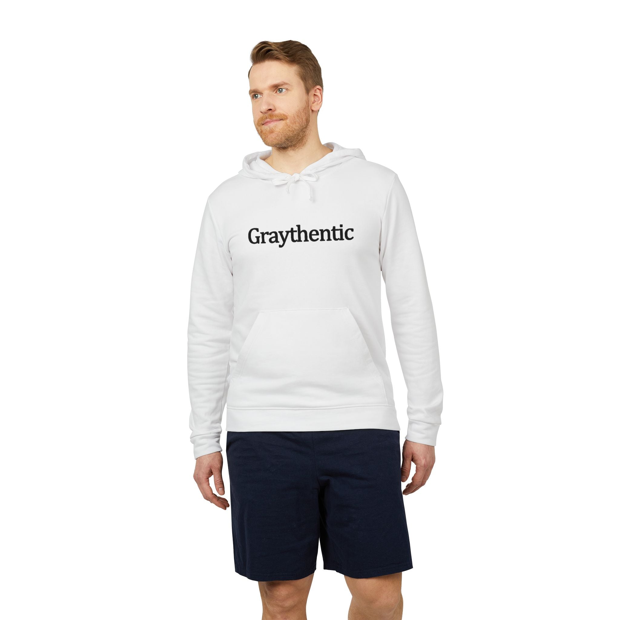 Unisex Fleece Pullover Hoodie in Red, Dark-Gray and White