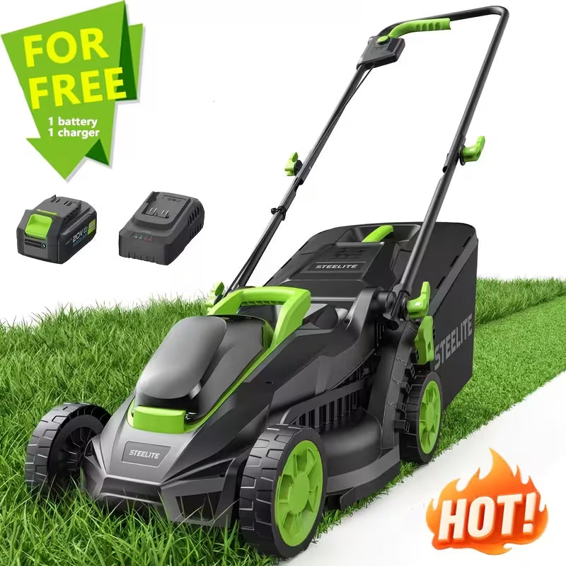 13-Inch 21V Cordless Lawn Mower with Brushless Motor