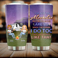 Personalized Camping Friends Tumbler - Up to 7 People - Gift Idea For Friends/Camping Lover - I Am Not An Alcoholic But My Friends Are