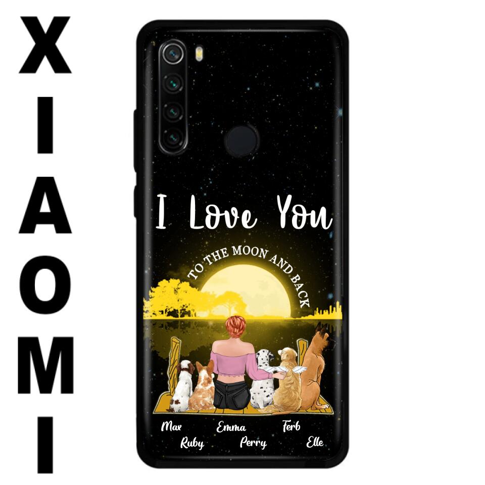 Custom Personalized Girl & Pet Moon Light Xiaomi/Huawei/Oppo Case - Gift Idea For Pet Lover with up 5 Pets - I Love You To The Moon and Back