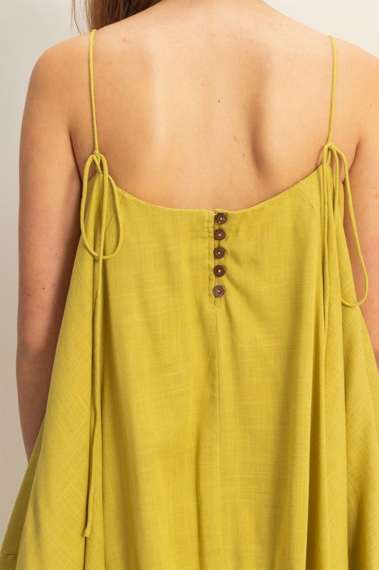 A-Line Flowy Mini Cami Dress with Pockets for Women