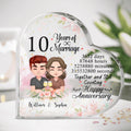 Personalized Chibi Couple Acrylic Plaque - Anniversary Gift Idea For Couple - Together And Still Counting Happy Anniversary
